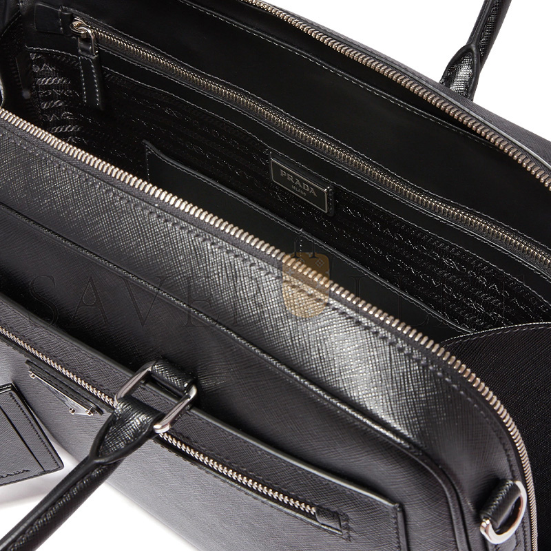 PRADA TRIANGLE LOGO SAFFIANO LEATHER BRIEFCASE 2VE016 (38*28*7cm)
